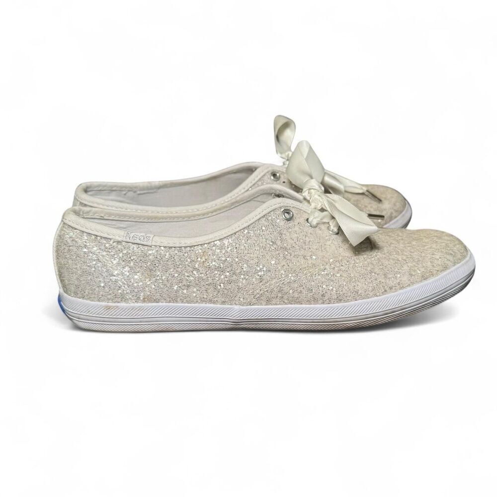 Keds X Kate Spade New York Champion Glitter Wedding Flats Sneakers Sz 7.5 - Picture 2 of 8